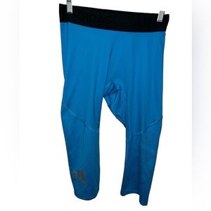 COPY - Adidas Alphaskin Blue And Black Cropped Leggings